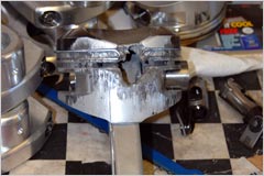 The damaged piston out of the Hemi