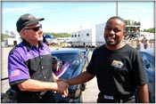 Frank Patille and Derrick Townes Shake Hands Before Their Match Up In The Beams