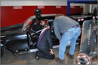 Dry fitting the driver in the seat above the foam inserts